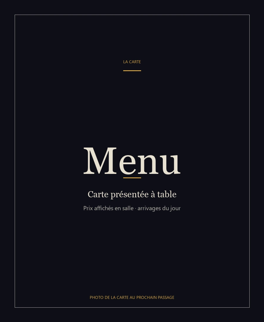 Carte Restaurant To'ata, photo de la carte au prochain passage